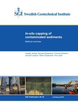 In-situ capping ov contaminated sediments