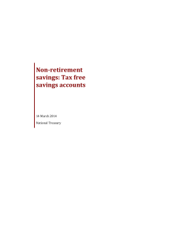 Non-retirement savings: Tax free savings accounts