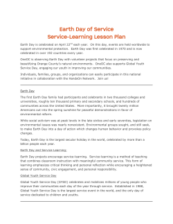 Earth Day of Service Service-Learning Lesson Plan