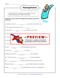 Homophones - Super Teacher Worksheets