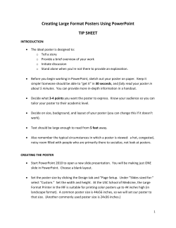 Creating Large Format Posters Using PowerPoint TIP SHEET