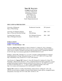 Curriculum vitae - College of Biological Sciences