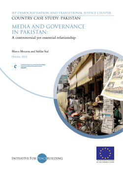 Media and Governance in Pakistan