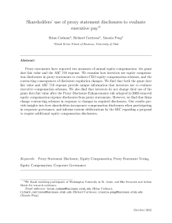 Shareholders` use of proxy statement disclosures to evaluate