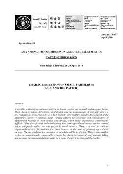Small farmers in Agricultural Census in Asia and Pacific