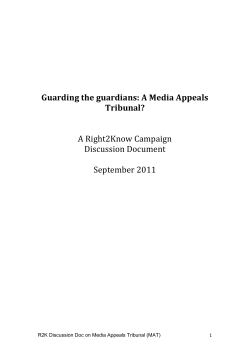 Guarding the guardians: A Media Appeals Tribunal? A Right2Know
