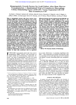 Hematopoietic Growth Factors for Graft Failure After