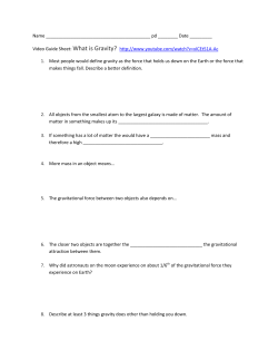 Name pd ______ Date ______ Video Guide Sheet: What is Gravity