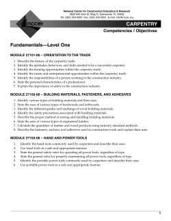 Carpentry I - Career and Technical Education