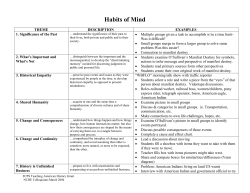 Habits of Mind Examples