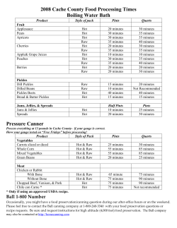 Food Preservation Update - Utah State University Extension