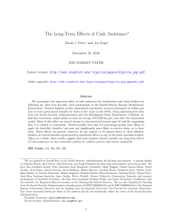 The Long-Term Effects of Cash Assistance