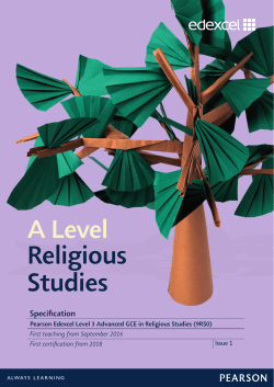 A Level Religious Studies - Edexcel