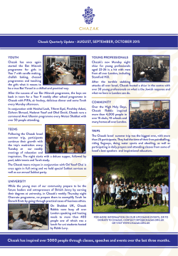 Chazak has inspired over 5000 people through classes, speeches