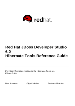 Red Hat JBoss Developer Studio 6.0 Hibernate Tools Reference