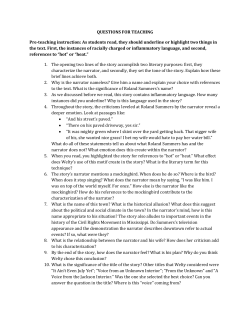 QUESTIONS FOR TEACHING Pre-teaching instruction