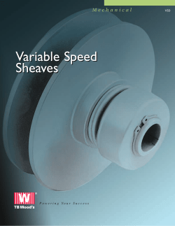 Variable Speed Sheaves