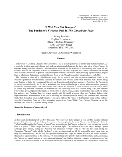 The Pardoner`s Virtuous Path in The Canterbury Tales