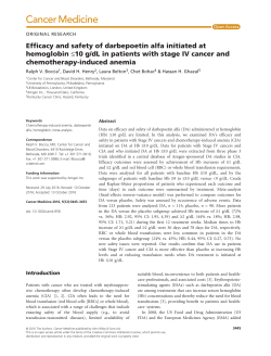 Efficacy and safety of darbepoetin alfa initiated at hemoglobin&le; 10