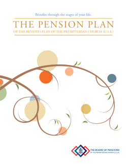 the pension plan - Board of Pensions