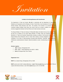Invitation to the Doing Business with Cuba Seminar The