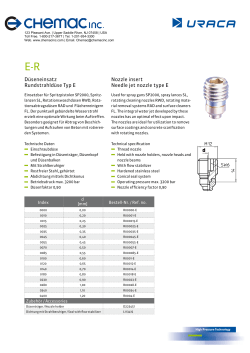 Nozzle insert Needle jet nozzle type E D&uuml;seneinsatz