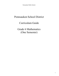 Grade 6 Math - 2016 - Pennsauken Public Schools