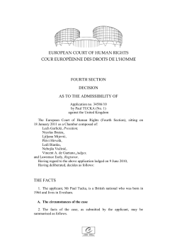 fourth section decision as to the admissibility of the facts