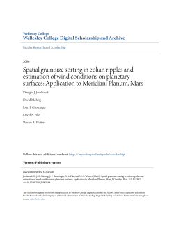 Spatial grain size sorting in eolian ripples and estimation of wind