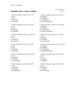 Identifies Place Values of Digits