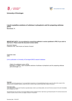 University of Groningen Liquid crystalline solutions of