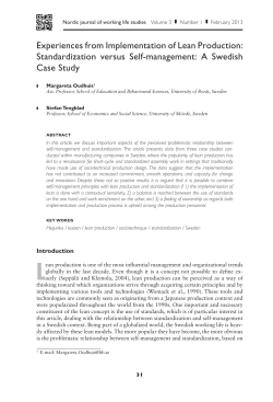 Experiences from Implementation of Lean Production