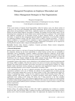 Managerial Perceptions on Employee Misconduct and Ethics
