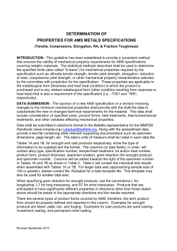 Determination of Properties for AMS Metals Specifications