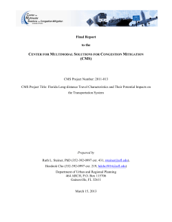 Final Report - Center for Multimodal Solutions for Congestion