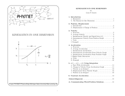kinematics in one dimension