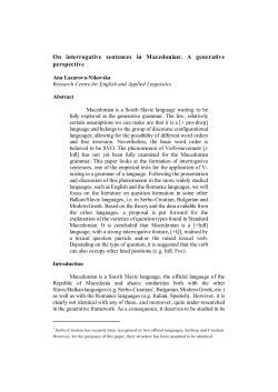 On interrogative sentences in Macedonian: A generative perspective