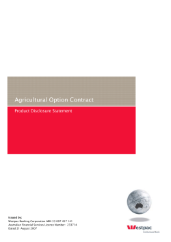 Agricultural Option Contract (PDS)
