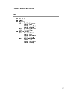 Chapter 6: The Abrahamic Covenant Index 6.1. Introduction 6.2