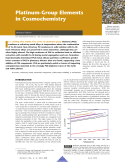 Platinum-Group Elements in Cosmochemistry