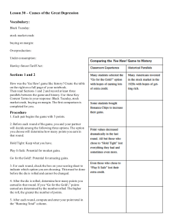 Lesson 30 The Causes of the Great Depression Worksheet