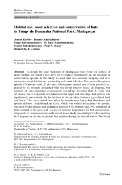 Habitat use, roost selection and conservation of bats in Tsingy de