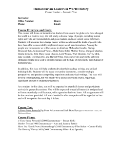 Humanitarian Leaders Throughout History Syllabus