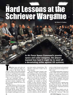 Hard Lessons at the Schriever Wargame T