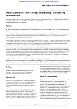 Improving the likelihood of neurology patients being examined using