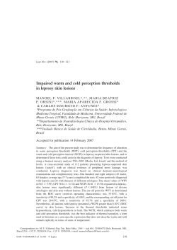 Impaired warm and cold perception thresholds in leprosy