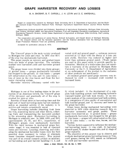 grape harvester recovery and losses