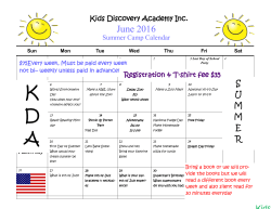 June 2016 - Kid`s Discovery Academy, Inc.