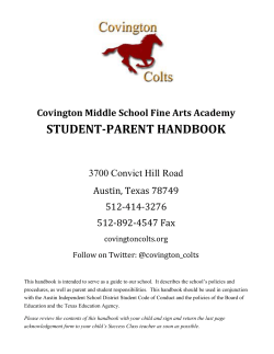 School Handbook - Covington Middle School
