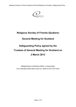 GM Safeguarding Policy - (Quakers) in Scotland